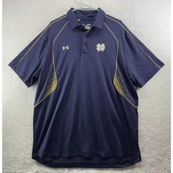 Under Armour Notre Dame Fighting Irish Title Performance Polo Mens XL - Picture 2 of 3